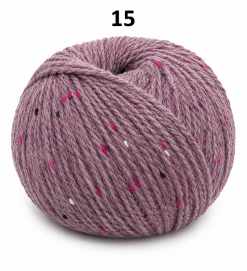 Super Tweed oud roze gemêleerd garen met kleurrijke tweed spikkels