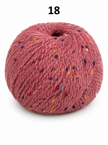 Super Tweed zalm roze gemêleerd garen met kleurrijke tweed spikkels