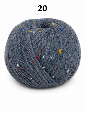 Grijsblauw tweedgaren merino mohair