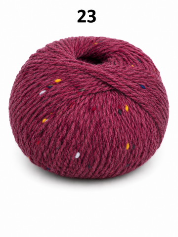Super Tweed fuchsia gemêleerd garen met kleurrijke tweed spikkels
