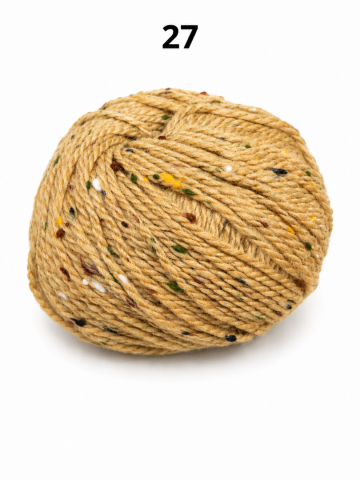 Super Tweed zandgeel gemêleerd garen met kleurrijke tweed spikkels
