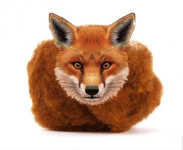 Gekleurde kaardvlies Fox/Vos